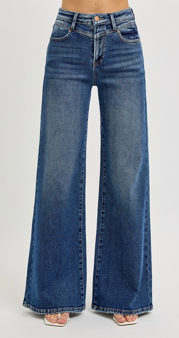 Risen High Rise Wide-Front Yoke Jean