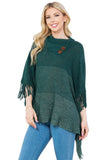 Ombré Cowl Neck Poncho
