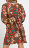 Brown Floral Dress