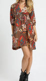 Brown Floral Dress