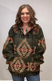 Olive Aztec Pullover