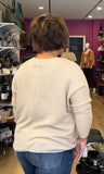 Gold foil stripe sweater