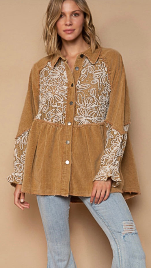Corduroy detail tunic