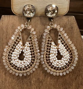 Austrian Crystal Seed Bead Teardrop Earring