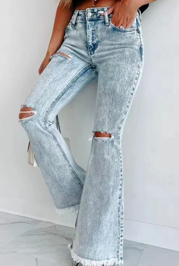 Acid Washed High Rise Flare