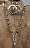 Stone Disc Crystal Bead Austrian Crystal Necklace