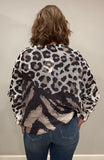 Mesh animal print sweater