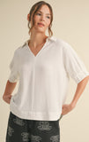 Black V-Neck Collar Top
