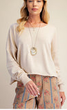Off Shoulder Knit Sweater/Natural
