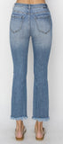 RISEN LIGHT MID RISE STRAIGHT RAW HEM JEAN