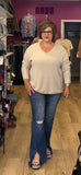 Gold foil stripe sweater