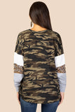 Camo color block sleeve shirt