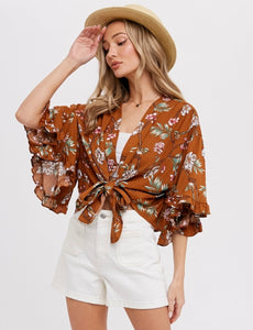 ANGEL SLEEVE SHORT KIMONO
