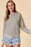 Gray crop zip top