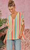 Stripe v-neck top