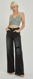 Risen High-Rise Distressed Wide Leg Jean
