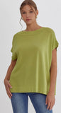 Honeydew lightweight short sleeve sweater