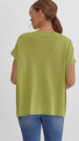 Honeydew lightweight short sleeve sweater