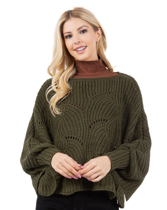 Sweater Poncho with Sleeves