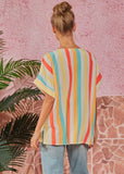 Stripe v-neck top