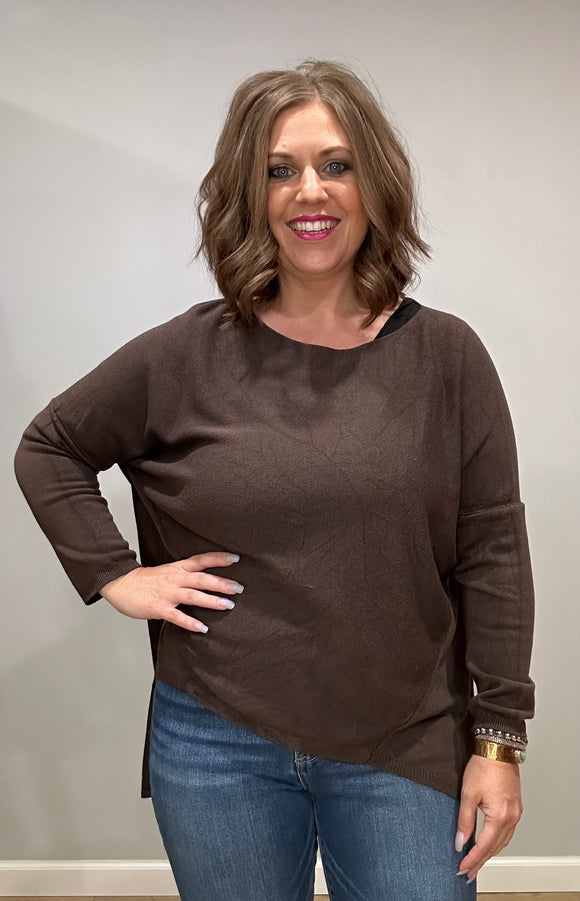 Chocolate Hi-Lo Sweater