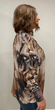 Mesh animal print sweater