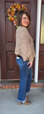 Risen High Rise Raw Hem Ankle Bootcut Jean