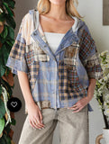 Plaid Button Down Hoodie