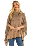 Ombré Cowl Neck Poncho