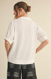 Black V-Neck Collar Top