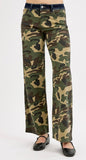 Risen Camo Mid Rise Straight Wide Pant