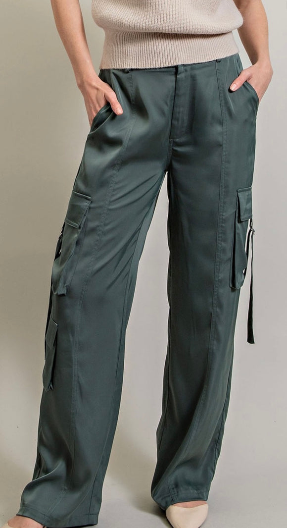 Silk cargo pant
