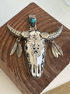 Bone skull pendant