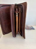 Leather camo hair-on wallet purse
