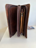 Leather camo hair-on wallet purse