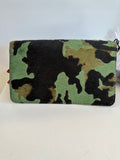 Leather camo hair-on wallet purse