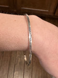 Stamped sterling bangle bracelets