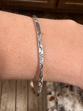 Stamped sterling bangle bracelets