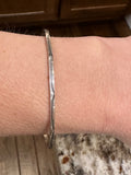 Skinny stamped sterling bangles