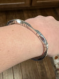 Heavy square detail sterling bangle