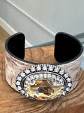 Wood look gemstone cuff