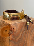 Brown small Indian head leather cuff