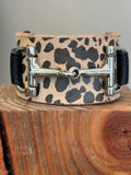 Horse bit leather cuff