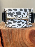 Horse bit leather cuff