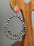 Spiny Oyster double hoop earring