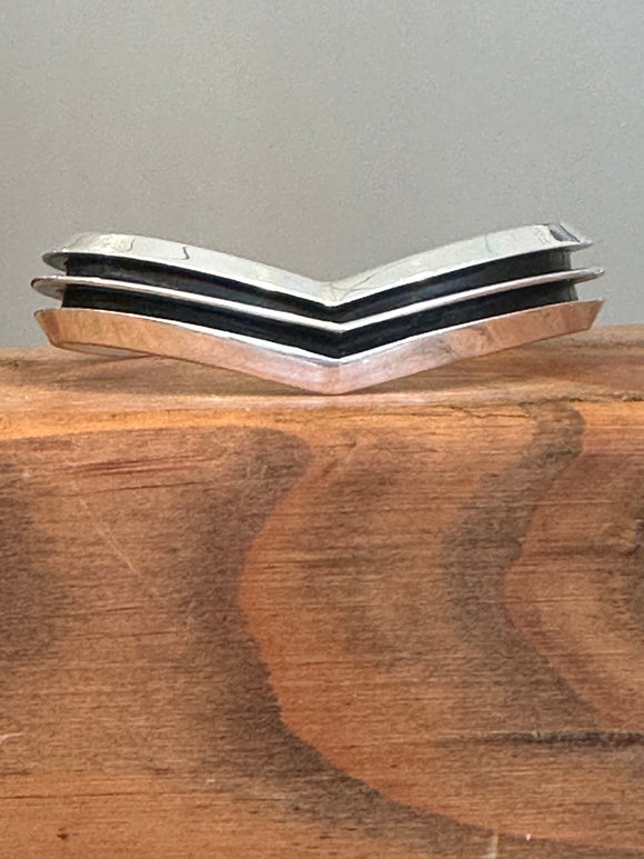 V-Shape sterling oxidized cuff