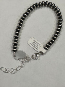 Sterling oxidized 7mm bracelet