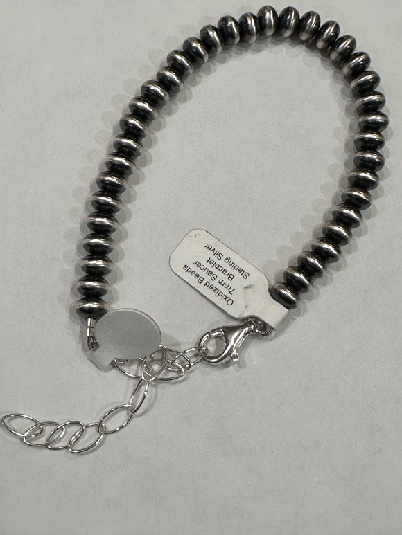 Sterling oxidized 7mm bracelet