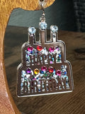 Gold multi happy birthday earring