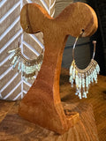 Gold hoop seed bead earrings